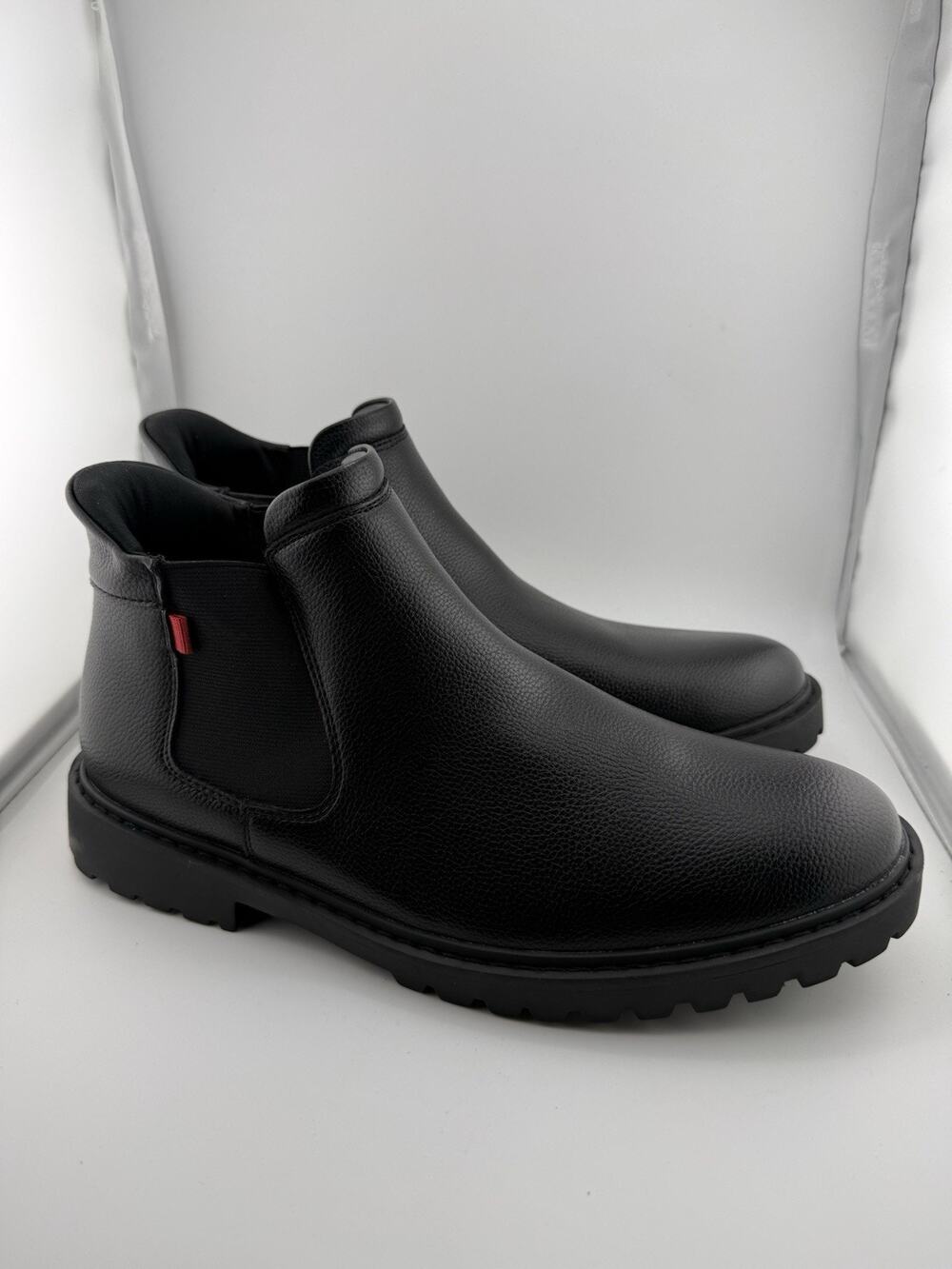 MJNY by marc joseph Black Chelsea Boots Slip-On Pull On Man-Made Men's Size 10